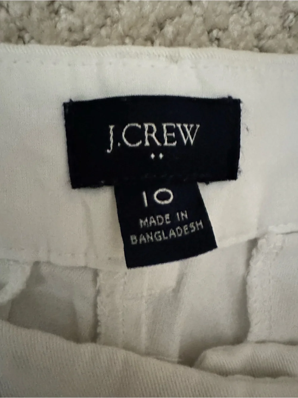 J. Crew White Cotton Shorts with Branded Waist Label - 3” inseam